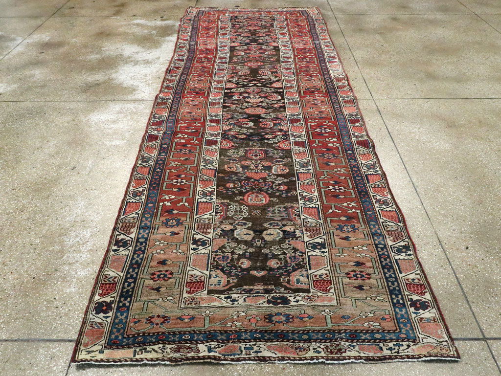 Antique Persian Bidjar Wide Gallery Runner, No.12607 - Staging