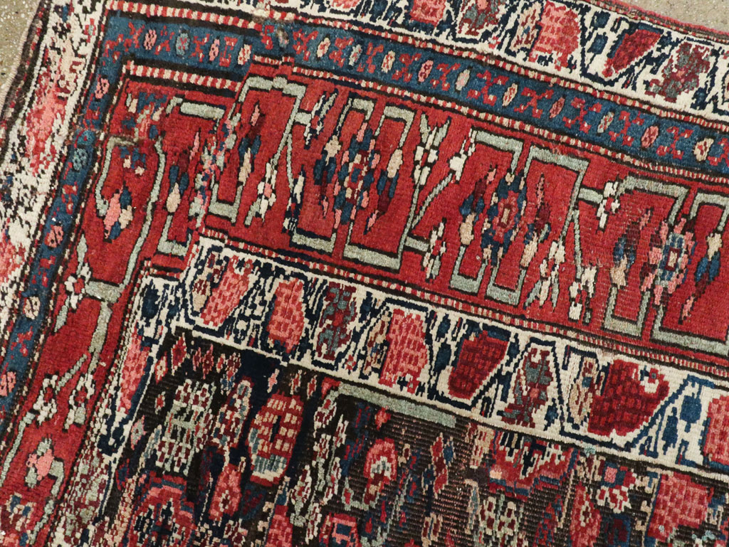 Antique Persian Bidjar Wide Gallery Runner, No.12607 - Staging