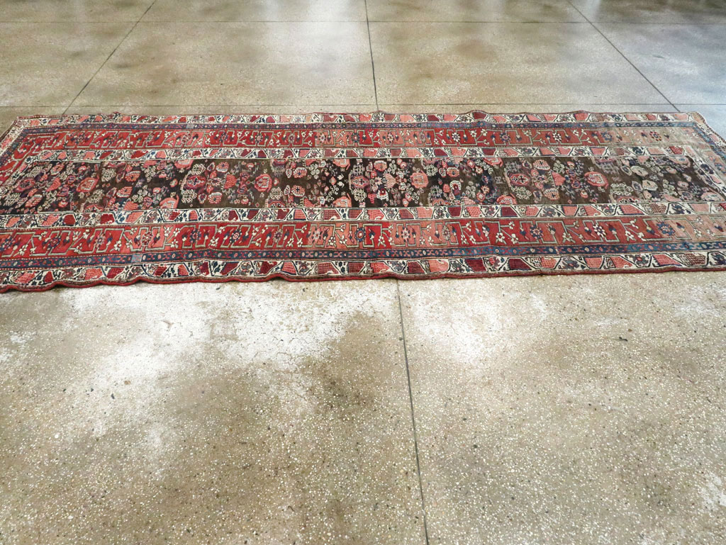 Antique Persian Bidjar Wide Gallery Runner, No.12607 - Staging