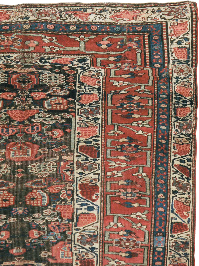 Antique Persian Bidjar Wide Gallery Runner, No.12607 - Staging