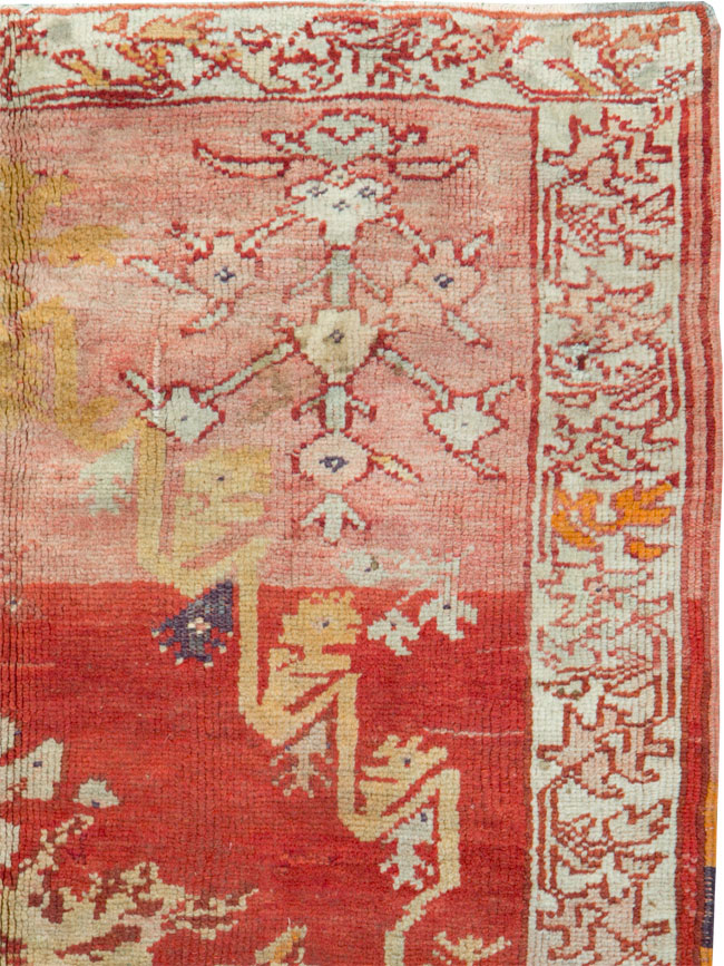 Antique Turkish Oushak Rug, No.12617 - Staging