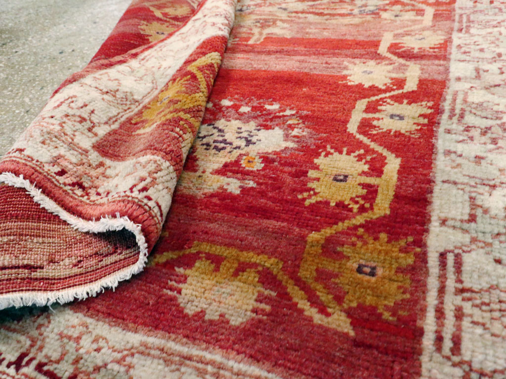 Antique Turkish Oushak Rug, No.12617 - Staging