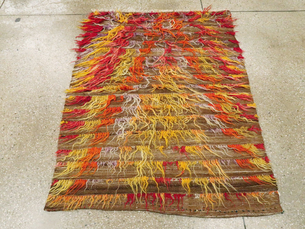 Vintage Turkish Tulu Rug, No.12626 - Staging