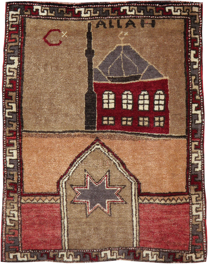 Vintage Turkish Anatolian Pictorial Rug, No.12633 - Staging