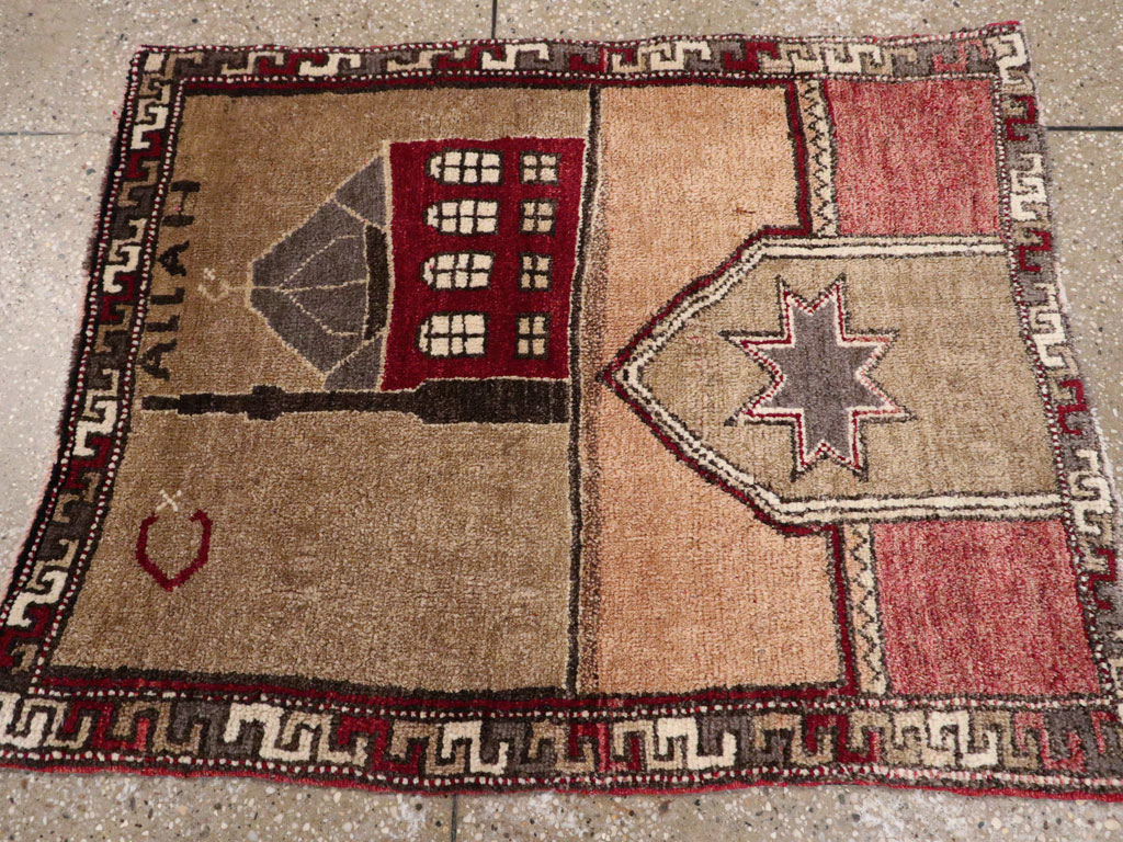 Vintage Turkish Anatolian Pictorial Rug, No.12633 - Staging