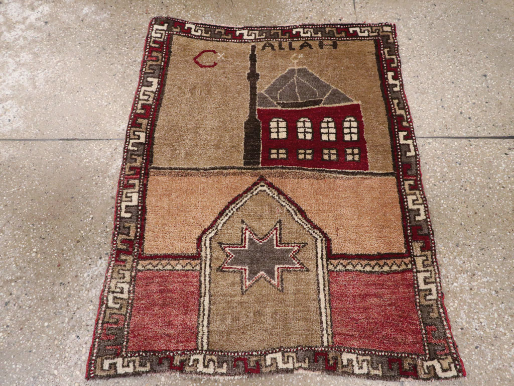 Vintage Turkish Anatolian Pictorial Rug, No.12633 - Staging