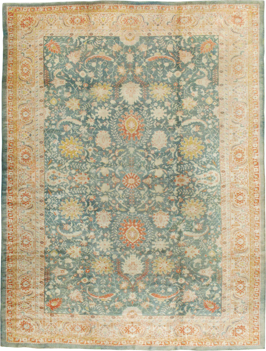 Antique Turkish Oushak Large Room Size Carpet, No.12639 - Staging