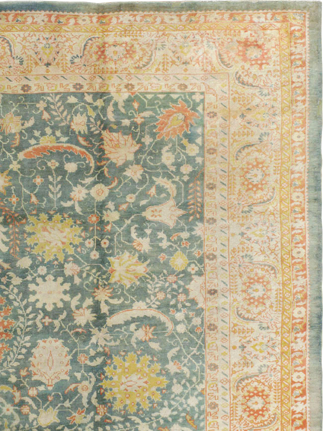 Antique Turkish Oushak Large Room Size Carpet, No.12639 - Staging