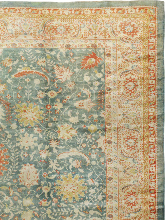 Antique Turkish Oushak Large Room Size Carpet, No.12639 - Staging