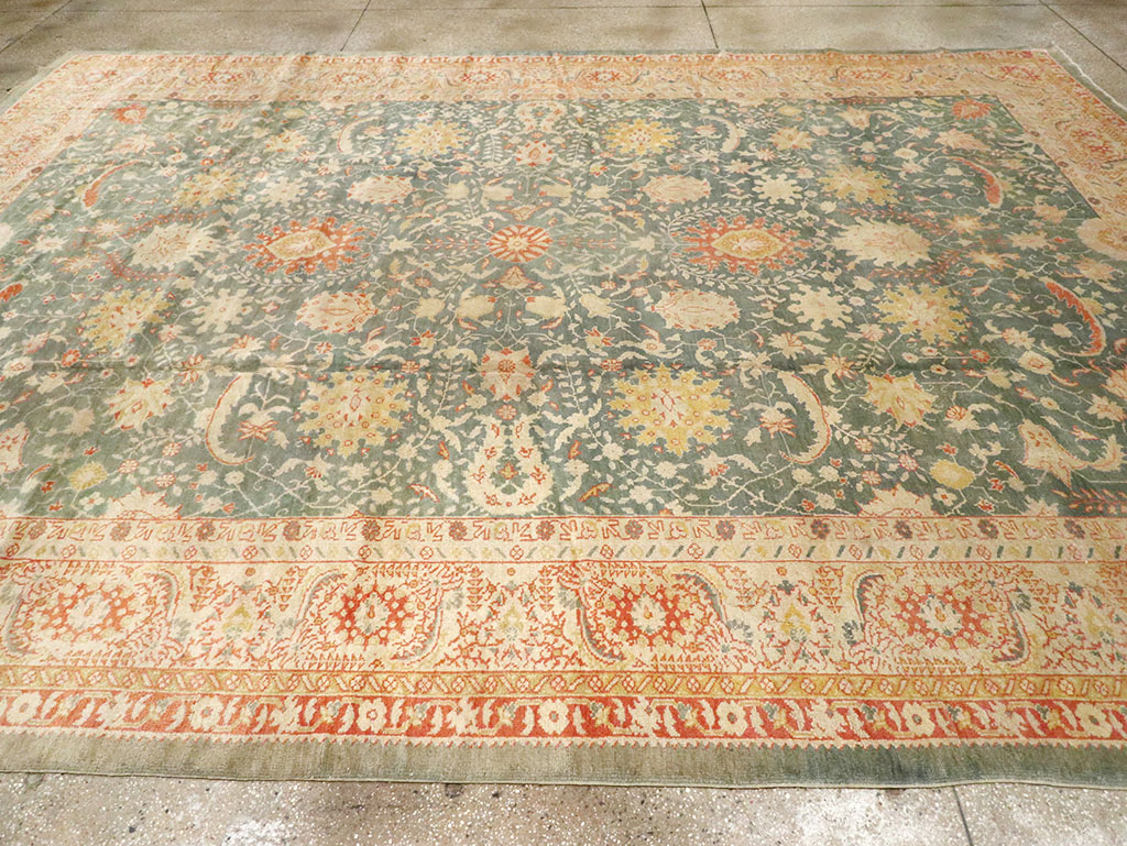 Antique Turkish Oushak Large Room Size Carpet, No.12639 - Staging