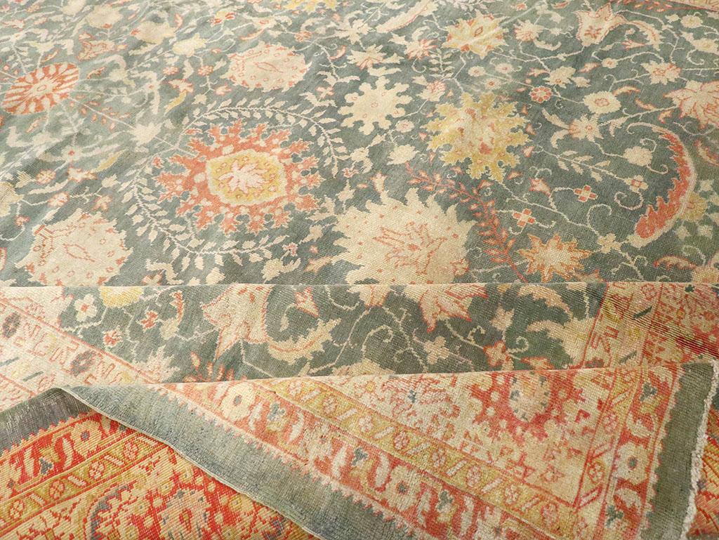 Antique Turkish Oushak Large Room Size Carpet, No.12639 - Staging