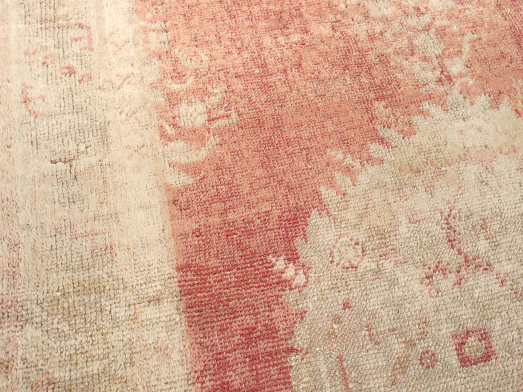 Antique Turkish Oushak Rug, No.12662 - Staging