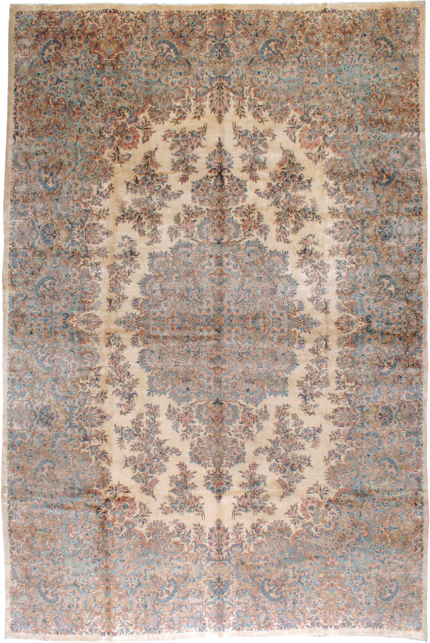 Vintage Persian Kerman Rug, No.12779 - Staging