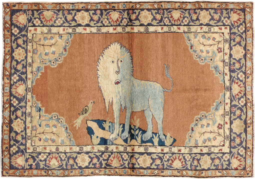 Vintage Turkish Kayseri Pictorial  Rug, No.12789 - Staging