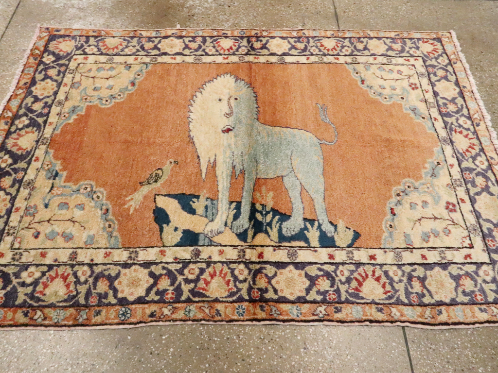 Vintage Turkish Kayseri Pictorial  Rug, No.12789 - Staging