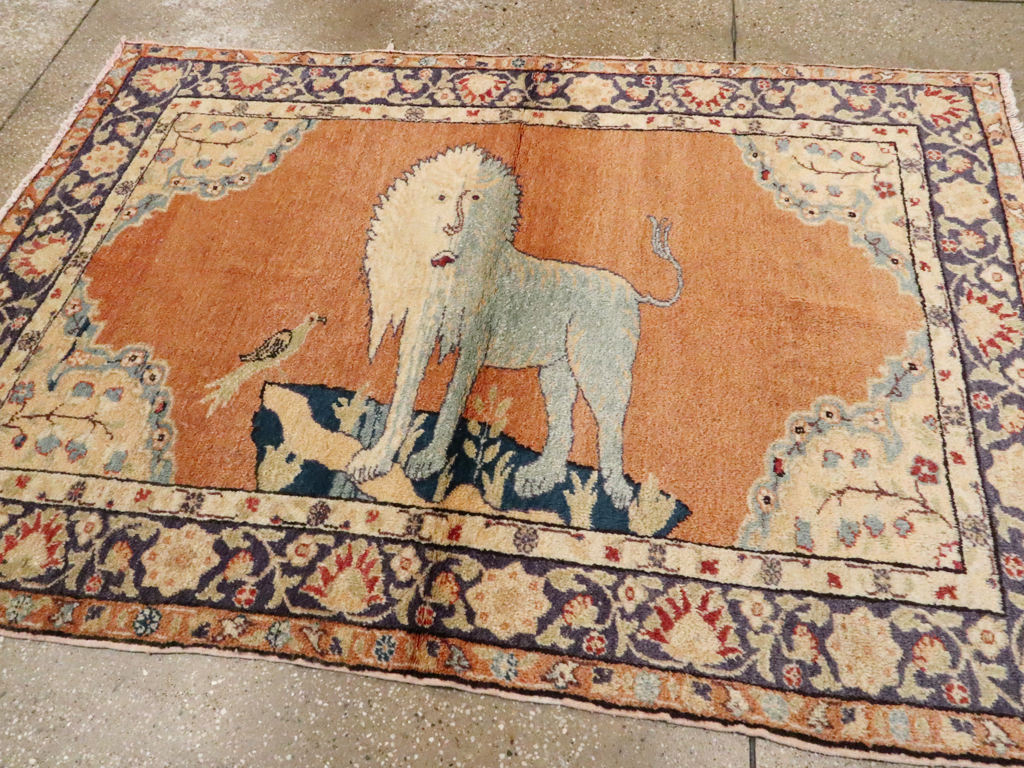 Vintage Turkish Kayseri Pictorial  Rug, No.12789 - Staging