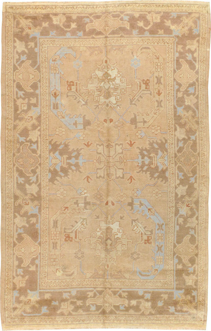Antique Turkish Oushak Rug, No.12879 - Staging