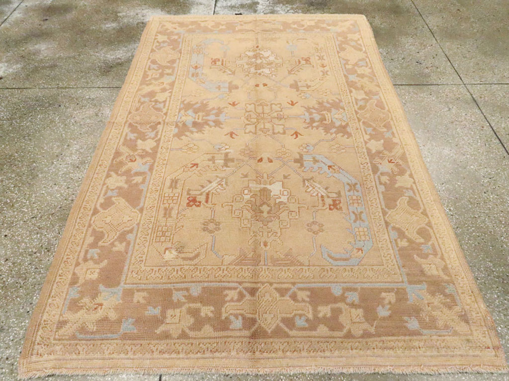 Antique Turkish Oushak Rug, No.12879 - Staging