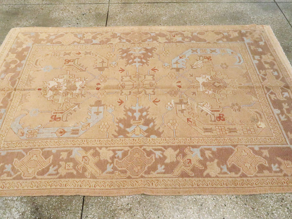 Antique Turkish Oushak Rug, No.12879 - Staging