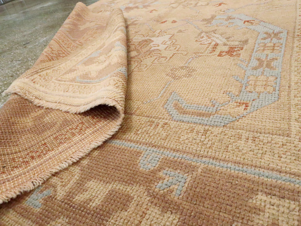 Antique Turkish Oushak Rug, No.12879 - Staging