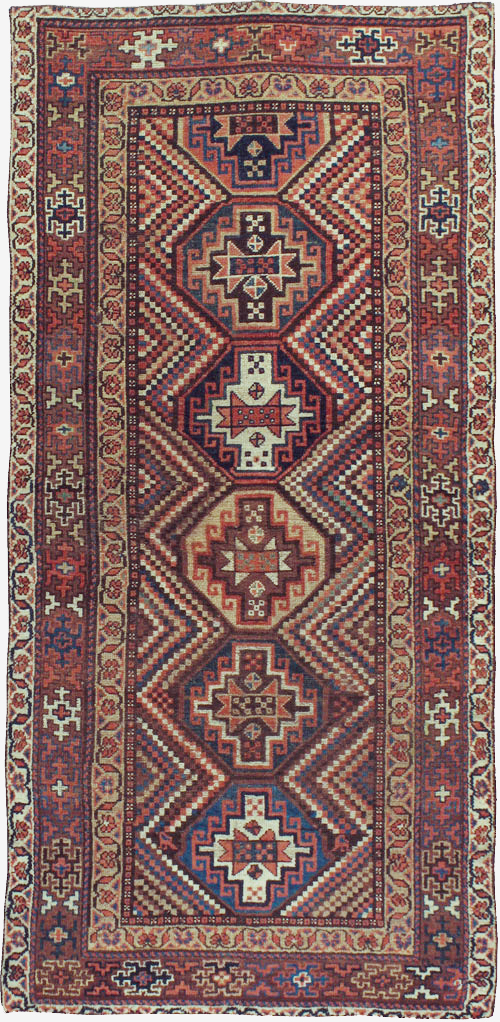 Antique Persian Kurdish Rug, No.12915 - Staging