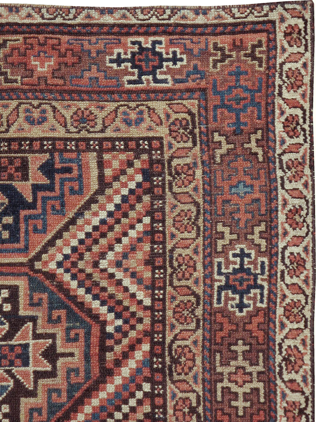 Antique Persian Kurdish Rug, No.12915 - Staging