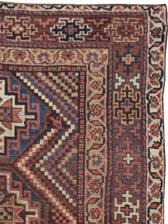 Antique Persian Kurdish Rug, No.12915 - Staging
