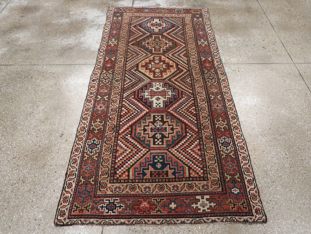 Antique Persian Kurdish Rug, No.12915 - Staging
