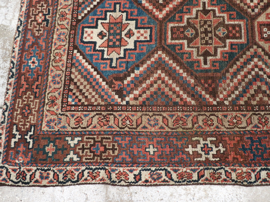 Antique Persian Kurdish Rug, No.12915 - Staging