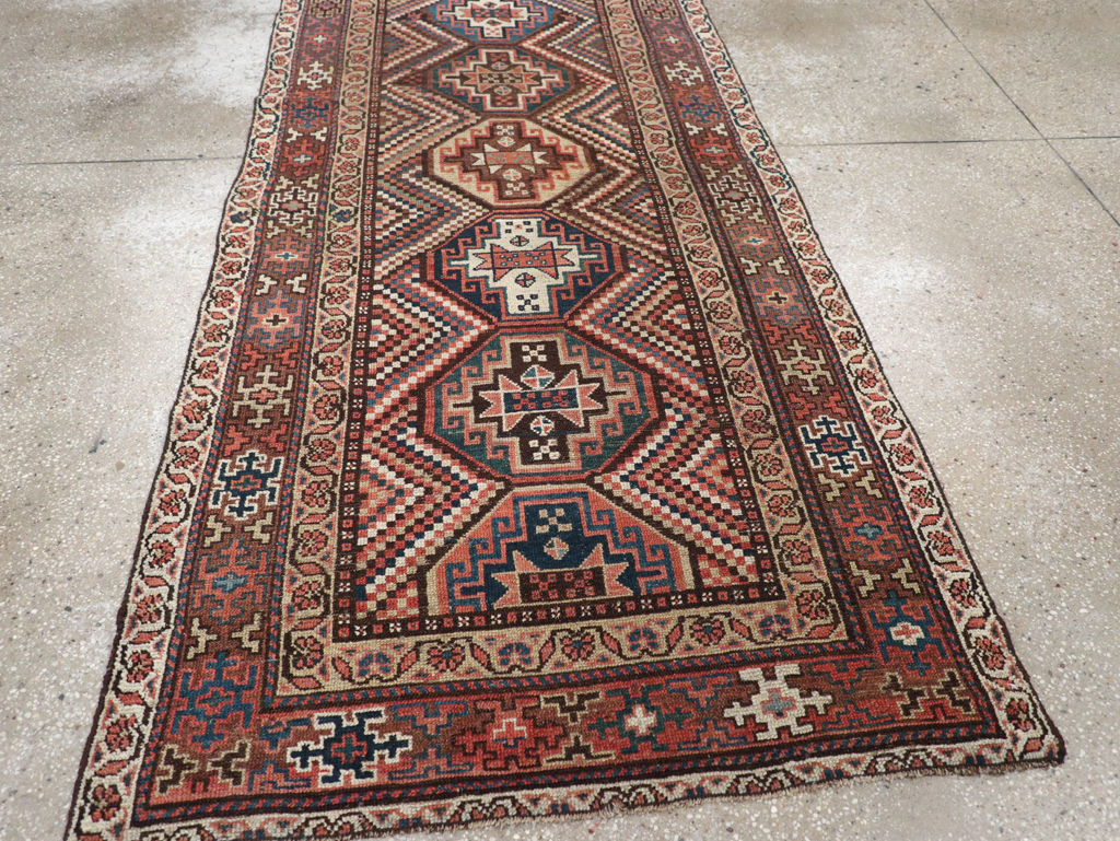Antique Persian Kurdish Rug, No.12915 - Staging