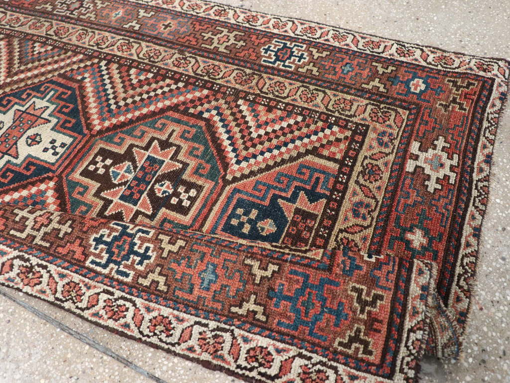 Antique Persian Kurdish Rug, No.12915 - Staging