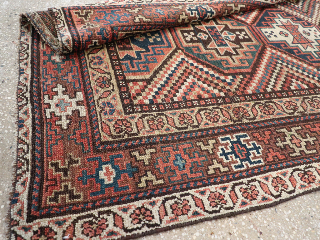 Antique Persian Kurdish Rug, No.12915 - Staging