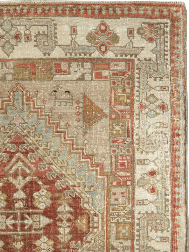 Vintage Persian Serab Throw Rug, No.12944 - Staging