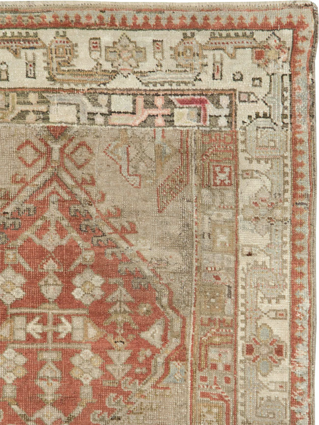 Vintage Persian Serab Throw Rug, No.12944 - Staging