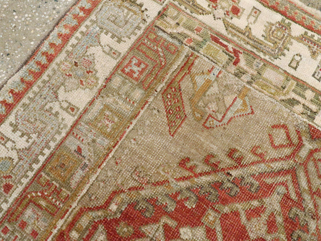 Vintage Persian Serab Throw Rug, No.12944 - Staging