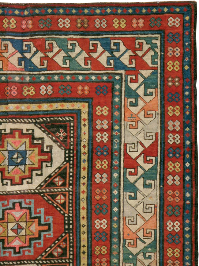 Antique Caucasian Shirvan Rug, No.12955 - Staging