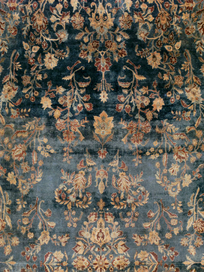 Vintage Persian Lavar Kerman Rug, No.13003 - Staging