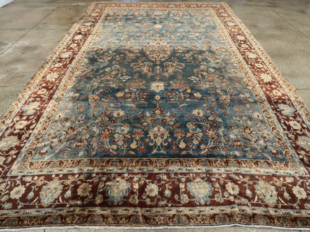 Vintage Persian Lavar Kerman Rug, No.13003 - Staging