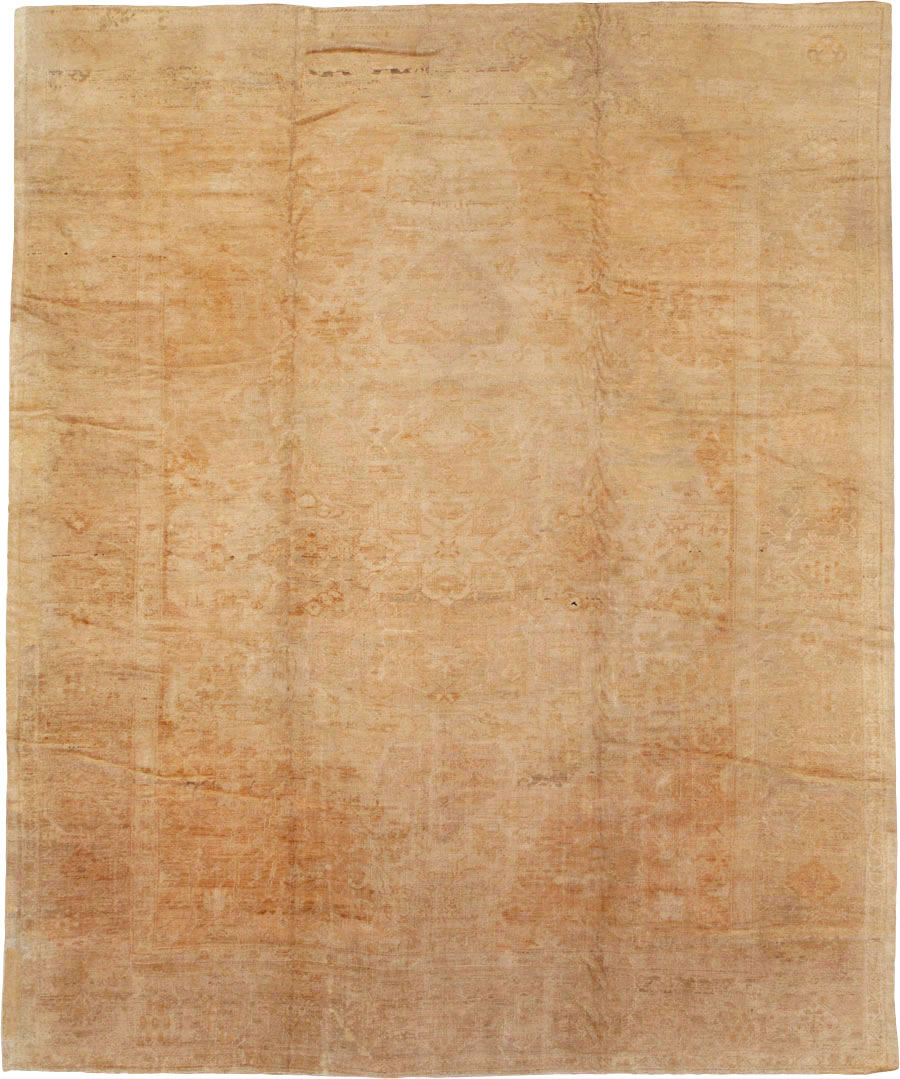 Antique Turkish Oushak Rug, No.13083 - Staging