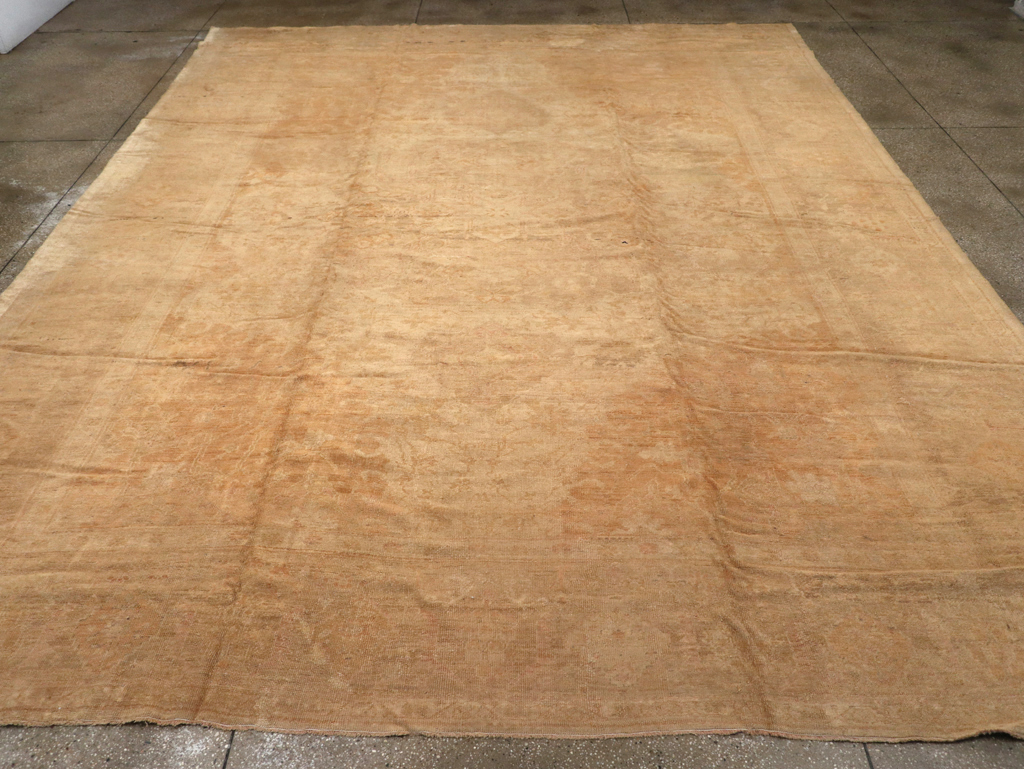 Antique Turkish Oushak Rug, No.13083 - Staging