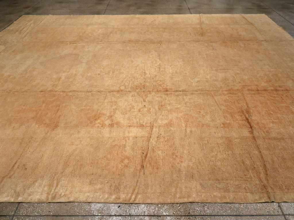 Antique Turkish Oushak Rug, No.13083 - Staging