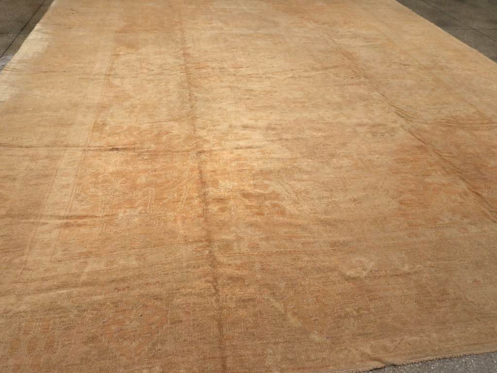 Antique Turkish Oushak Rug, No.13083 - Staging