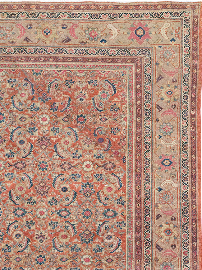 Antique Persian Mahal Large Carpet, No.13087 - Staging