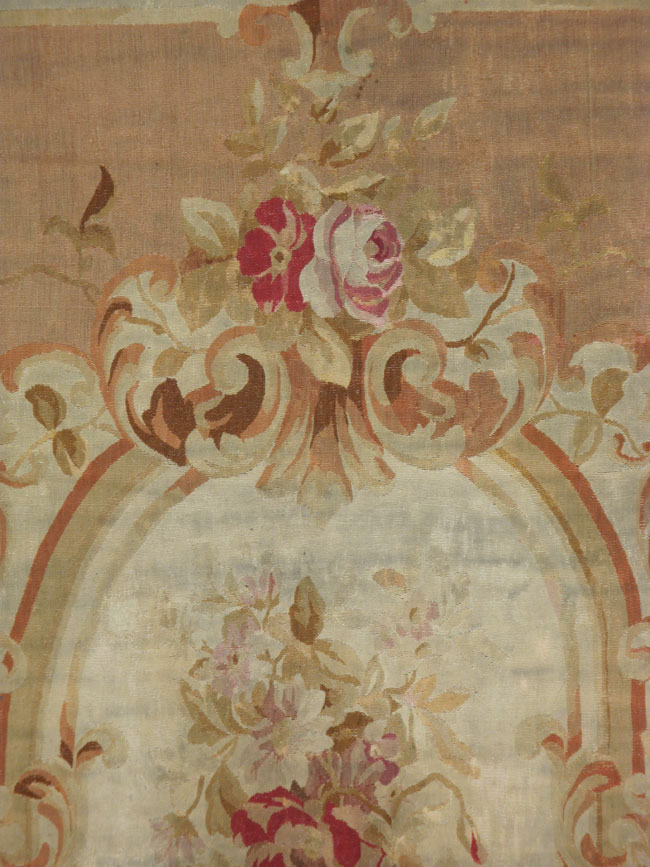 Antique French Aubusson Rug, No.13089 - Staging