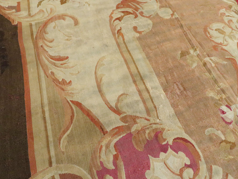 Antique French Aubusson Rug, No.13089 - Staging