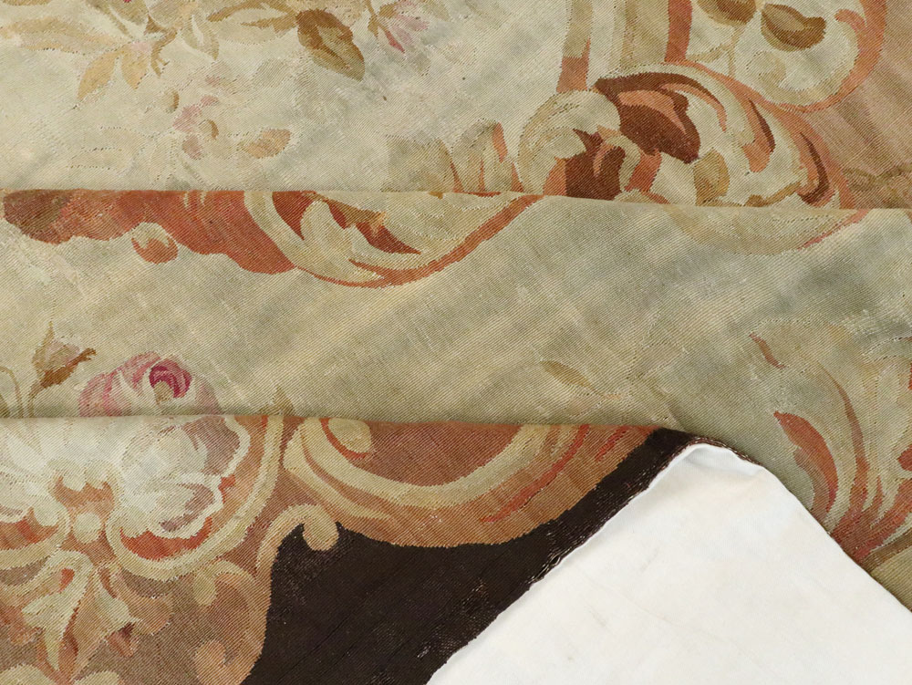 Antique French Aubusson Rug, No.13089 - Staging