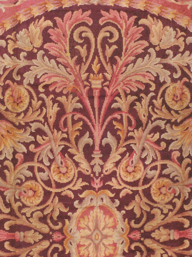 Antique European Savonnerie Square Carpet, No.13132 - Staging