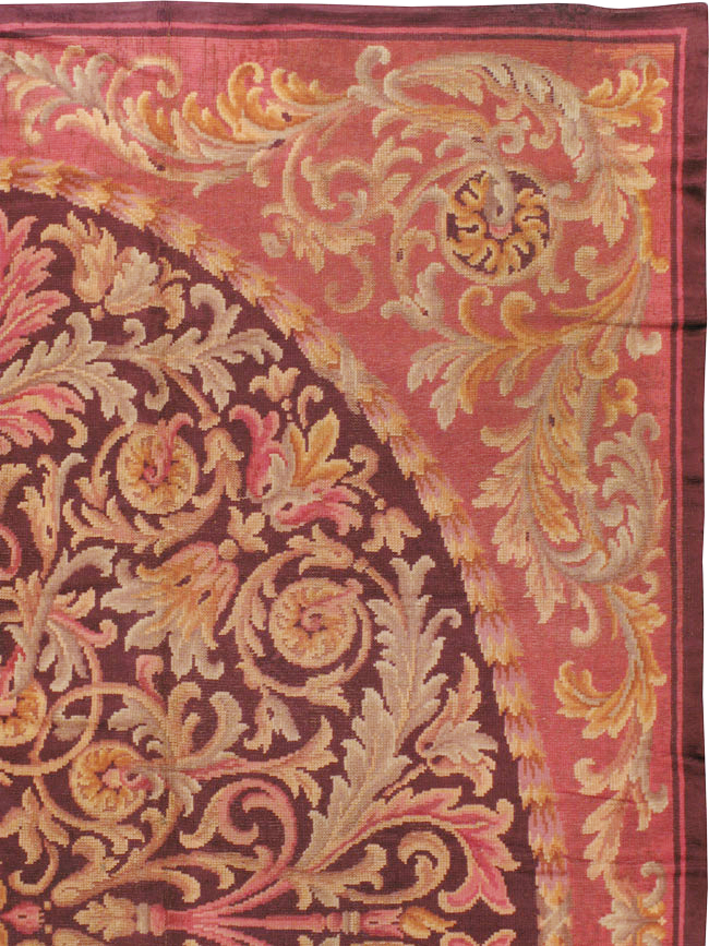 Antique European Savonnerie Square Carpet, No.13132 - Staging