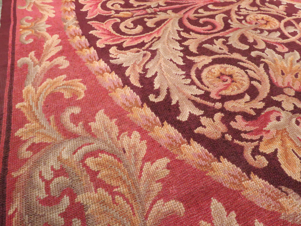 Antique European Savonnerie Square Carpet, No.13132 - Staging