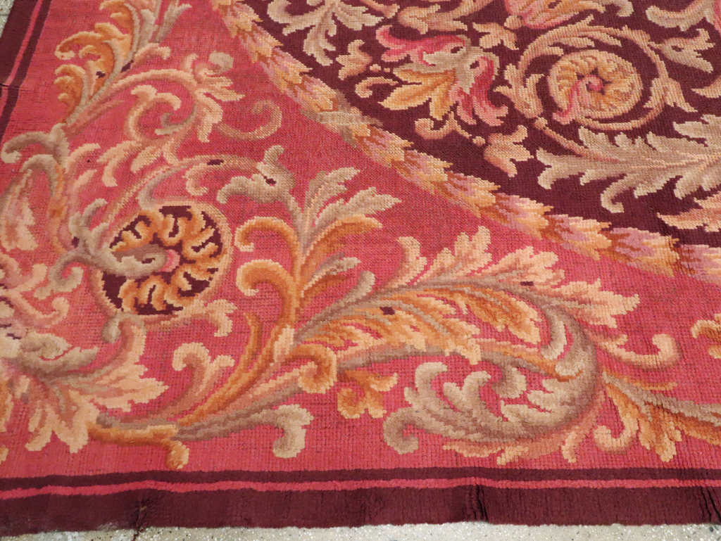 Antique European Savonnerie Square Carpet, No.13132 - Staging